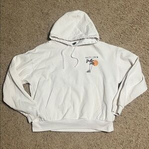 Salty Crew White Hoodie with Palm and Sun Graphic